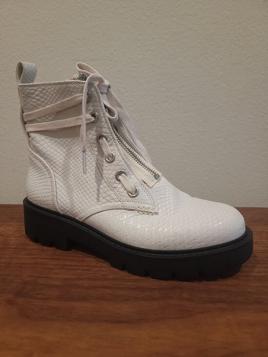 UGG Shoes - UGG Darren Combat Boots Snake Embossed White Women's US 7W - SAMPLE BOOTS